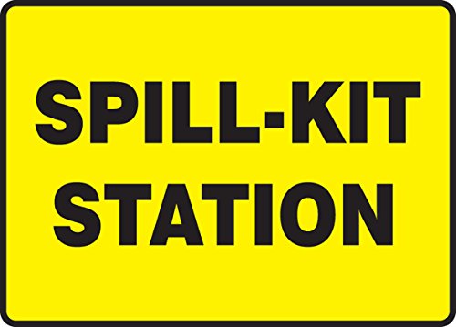 Panneau de signalisation Spill-Kit Station jaune 10x14 pouces
