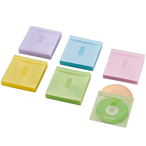 ELECOM Non-Woven Media Case for CD/DVD/Blu-ray, Two-Sided Storing, 120Packs /5 Colors Assort/CCD-NIWB240ASO
