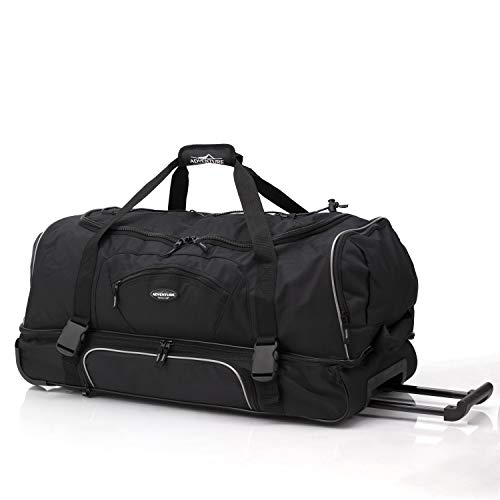 Travelers Club Adventure Upright Rolling Duffel Bag, Black, 30 Inch 86.2L