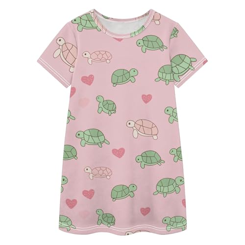 Vestido de verano para niña de algodón rosa contra el calor para pequeñas de 2 a 8 años