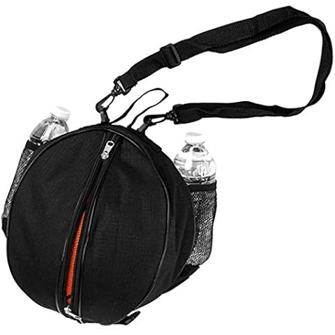 JZK Black Basketball Shoulder Bag with Pockets Cover