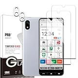 【2+2枚セット】かんたんスマホ4 用の ガラスフィルム(2枚) + レンズ保護フィルム (2枚) フィルム 強化ガラス液晶保護フィルム液晶 ガラス ケース 硬度9H スクラッチ防止 飛散防止 撥水撥油 指紋防止 貼り付け簡単 かんたんスマホ4 用の