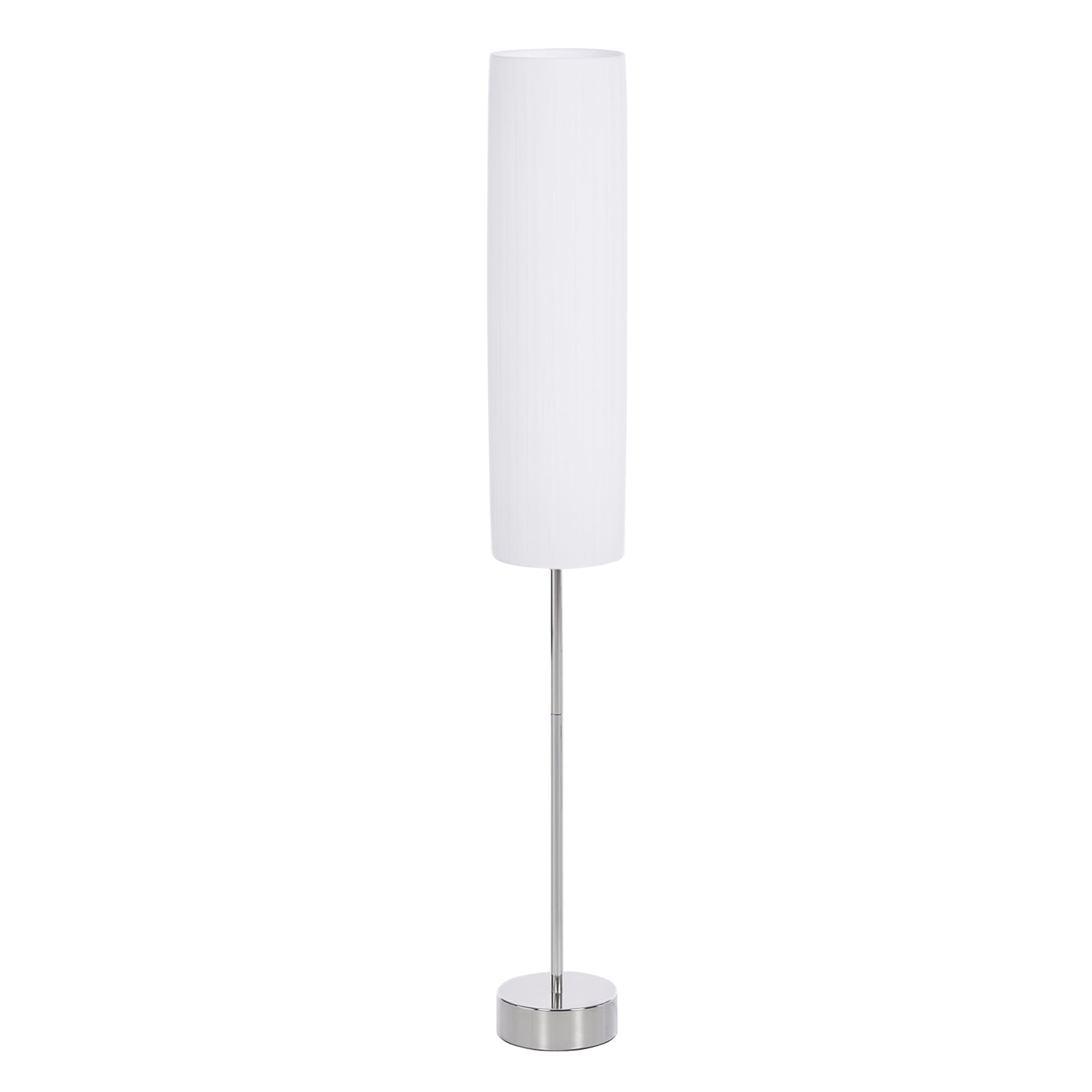 HOMCOM Lámpara de Pie Moderna para Dormitorio Estudio Salón (2 E27 Bombilla) Interruptor de y Bajo Consumo con Base de Acero Inoxidable 120 cm Blanco