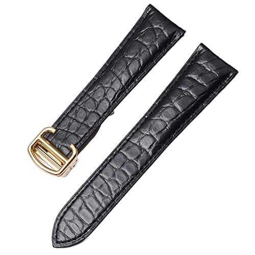 Bracelet de montre en cuir véritable alligator SKM blanc argenté