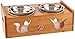 Lepet Raised Cat Food Bowls, Elevated Cat Dish Solid Bamboo Stand Perfect for Cats and Small Dogs with 2 Extra Stainless Steel Bowls (4 Bowls Incline)