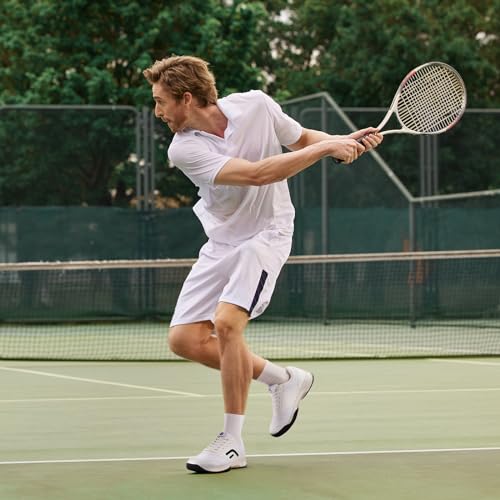 FitVille Mens Extra Wide Fit Tennis Trainers Badminton Squash Shoes with Arch Support Pickleball Volleyball White/Black 10 X-Wide - Image 3