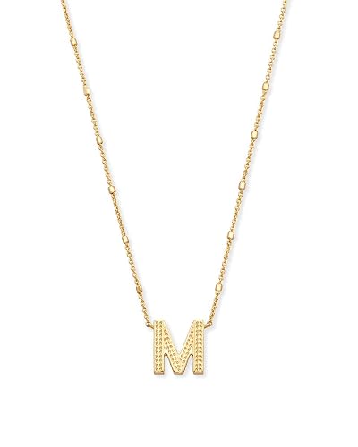 Kendra Scott Letters A-Z Pendant Necklace for Women, Fashion Jewelry, 14k Gold-Plated Brass - Letter M