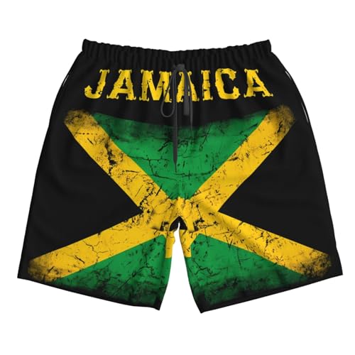 Vintage Jamaica Flag Men's Quick Dry Swim Trunks Beach Board Shorts Swimming Swimwear4