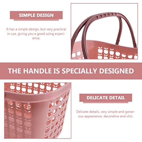 Yarnow Plastic Shopping Basket With Handles, Pink Shopping Basket, Plastic Grocery Shopping Basket With Handles For Retail Store (11 X 7.9 X 7.5 Inch) #TOP3