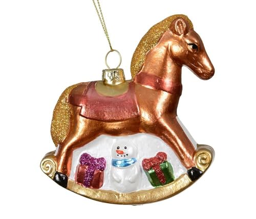 zeitzone Nostalgischer Christbaumschmuck Schaukelpferd – Bruchfester...