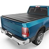 OEDRO Quad Fold Hard Truck Bed Tonneau Cover Fit for Dodge Ram 1500 (Inclu. Classic & New) 2002-2026, Fits for Dodge Ram 2500 3500 2003-2026 with 6.4ft Bed w/o Ram Box, Black
