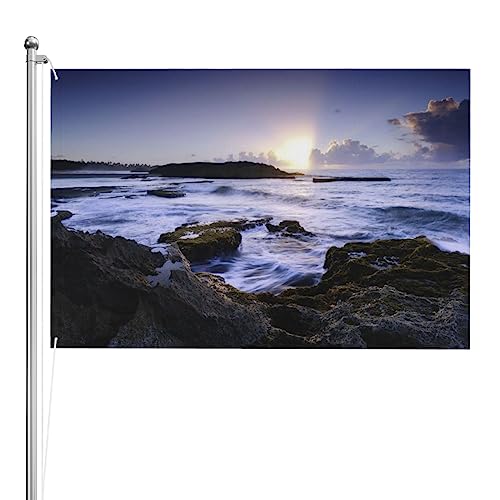 Drapeau de Porto Rico 1,2x1,8m double face résistant pour décoration de jardin