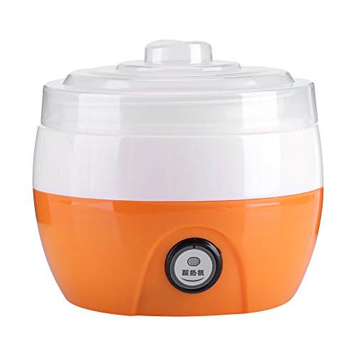 Yogurtera Electrica, 220 V 1L Hecho en casa Automático Fabricante de yogur Yogur Crema Eléctrica Máquina Hacedora de Yogur Herramienta de BRICOLAJE(Naranja)