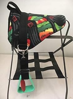 Party Ponies Miniature Horse/SM Pony Childrens Bareback Saddle with Matching Stirrups Chili Pepper