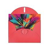 Red ATTBBH - Biglietto di auguri colorato con motivo spray per Natale, compleanni e occasioni speciali