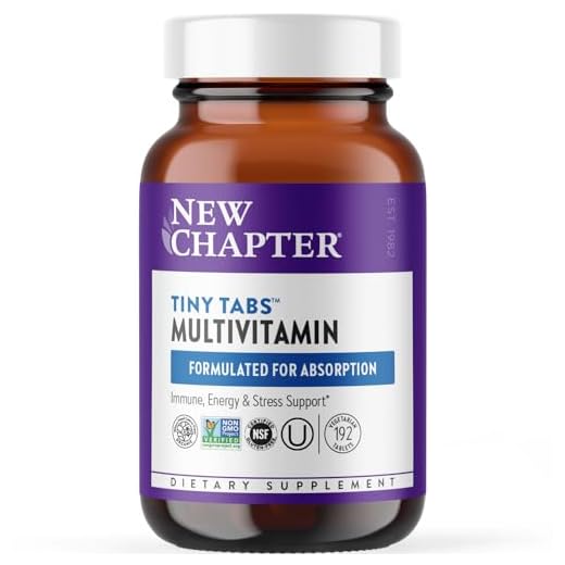 New Chapter Tiny Tabs Multivitamin with Energy Stress and Immune Support + Vitamin D3 + B Vitamins, 192 Count