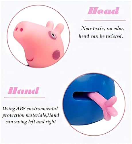 Image of Awestuffs Peppa Pig Family Set of Peppa, George, Daddy Pig, Mommy Pig Pretend Play Set, Best Gift for Kids (Peppa Family) (Assorted Colours)