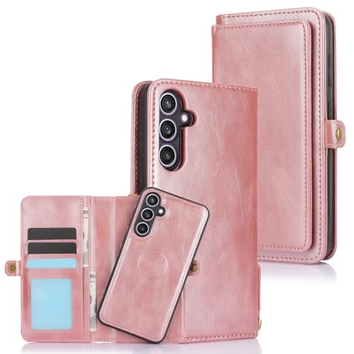 Coque Samsung Galaxy S26 Ultra or rose à rabat magnétique détachable et porte-cartes