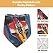 MUKJHOI Triangle Kerchief, 2 PCS Hair Scarves and Bandanas for Women Girls, L,Fashion Racing Car Red Blue Yellow