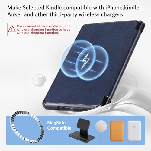 Image of CoBak Magnetic Case for 7 inch Kindle Paperwhite 12th Gen 2024 and Kindle Colorsoft - Compatible with iPhone MagSafe, for Samsung /Belkin /Anker Wireless Charging Pads, Lightweight, Auto Sleep Wake