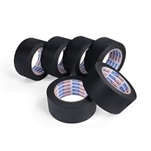 Adhes Black Masking Tape, 6 Rolls x 2 x 55yds, Multi-Surface Painters Tape for Clean Lines, Residue-Free Removal, Indoor and Outdoor Use