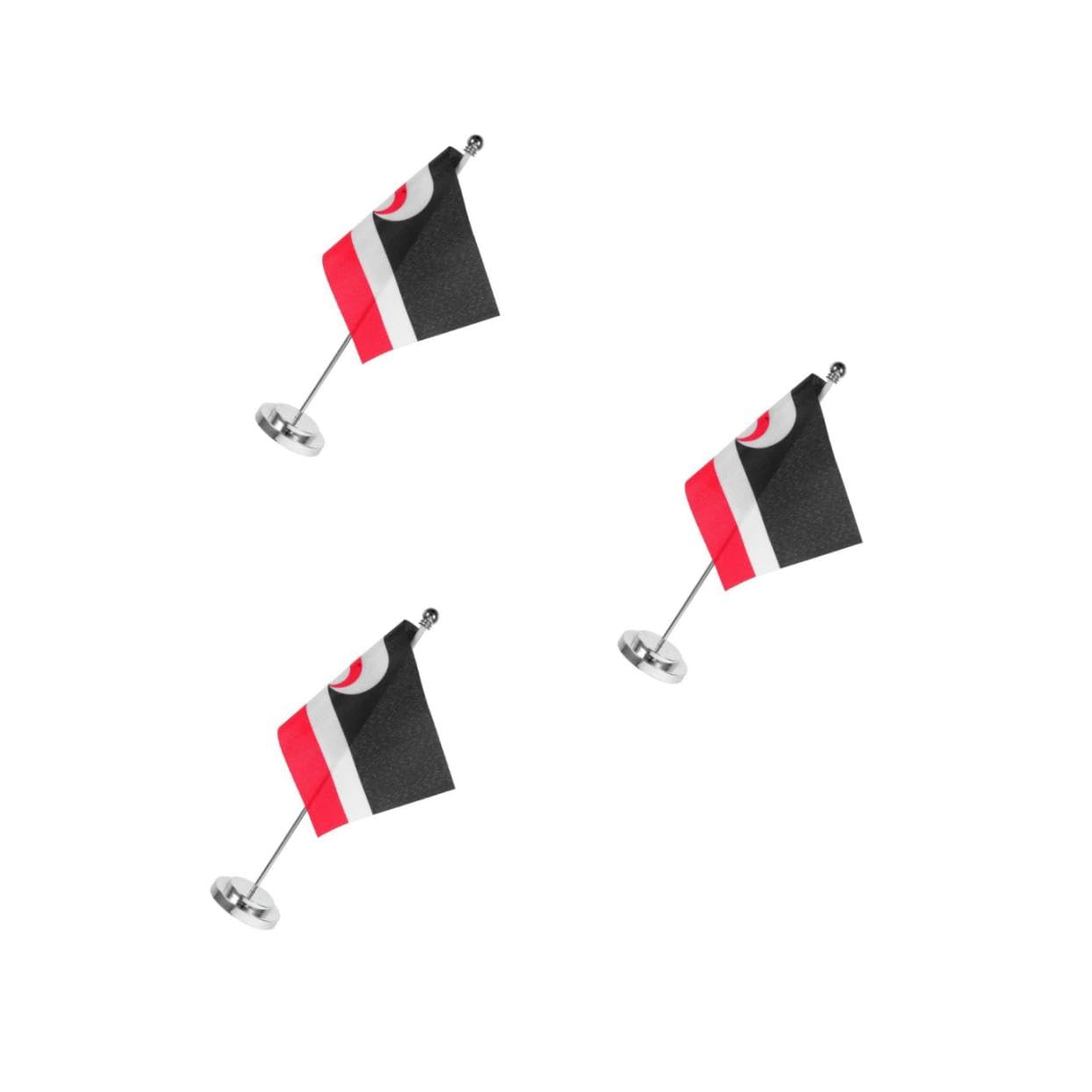 3 Piezas Mini Bandera de Mesa de Poliéster con Diseño Fácil Instalación y Limpieza Soporte de Escritorio para Oficina Restaurante y Decoración Cultural