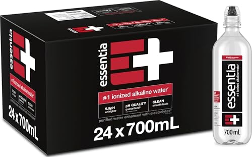 Essentia Ionized Alkaline Water, 9.5+ pH, 99.9% Pure, 24 x 700mL Sport Cap