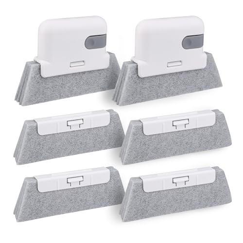 Image of Track Cleaner with 4 Replacement PP Nylon Window Crevice Groove Cleaning Brush Multifunctional Window Sill Track Cleaning Brush for Window Door Sliding Track Sink Gap