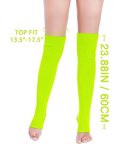 Image of v28 Women's Neon Knit Leg Warmer for 80s Party Dance Sports Yoga