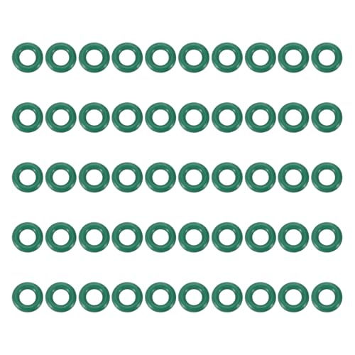 PATIKIL oリング ゴムパッキン オーリング 6mm外径 3 mm内径 1.5mm幅 50個 耐熱 耐油 防水 FKMシーリング エアコン交換 汎用 水道 配管 蛇口 自動車 圧縮機バルブ修理 緑