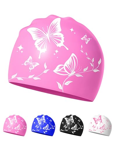 Badekappe für Damen – Weich, Elastisch, Anti-Rutsch, Stylisch,...