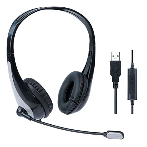 Monodeal USB Headset with Microphone, Wired Computer Laptop Headphones with Microphone for Call Center, Conference, Skype Calls, Google Voice, Office, Chats etc Monodeal USB Headset with Microphone, Wired Computer Laptop Headphones with Microphone for Call Center, Conference, Skype Calls, Google Voice, Office, Chats etc