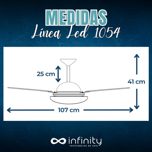 Ventilador De Teto 1054 Línea 4 Pás Mdf com Led 18w Incluso Marca Infinity (127V LED 3000K QUENTE, C