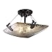 Justice Design Group Lighting FSN-9610-25-MROR-MBLK 14-Inch Semi-Flush Bowl with U-Clips