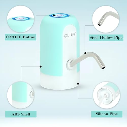 Image of GLUN Portable Beverage Dispenser, Rechargable Type-C USB Port, Pumps Water Upto 5 to 20 Litre Bottle, Premium Colour & Portable Design