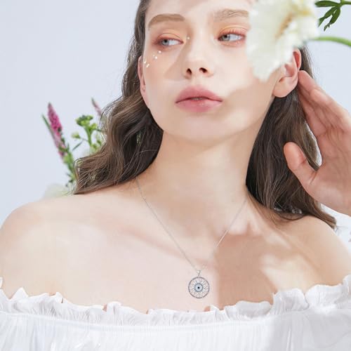 Dreamboat Sterling Silver Evil Eye Necklace for Women Protection Necklace Hamsa Nazar Mal De Ojo Turco Spiritual Jewelry Evil Eye Gifts3