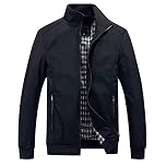 Allthemen Mens Summer Bomber Jackets Baseball Lightweight Windbreaker Sports Coat #1601 Black 2 L