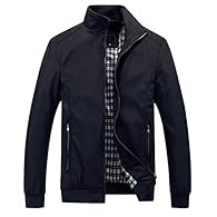 The material of the jacket is 90% polyester fiber and 10% polyurethane, the fabric is comfortable and breathable, windproof and wrinkle-resistant It has real pockets on each side, a threaded stand collar for added shape and a ribbed hem for a slim fi...