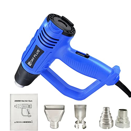 Pistola de aire caliente eléctrica 2000 W secador de soldadura termorretráctil decapante 4 boquillas para bricolaje, encogimiento de PVC, decapado de pintura, manualidades, disolver adhesivos