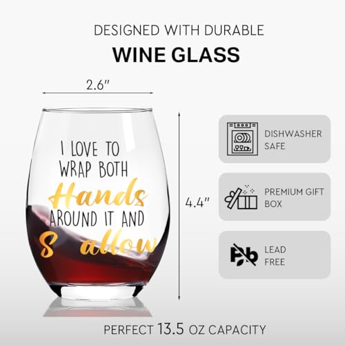 Ymzkpoa I Love to Wrap Both My Hands Around It and Swallow,Funny Stemless Wine Glass for Women Men Friends Wife Sister,Gag Wine Glass Birthday Christmas Gifts for Her -37 by Ymzkpoa - Used condition - Image 2