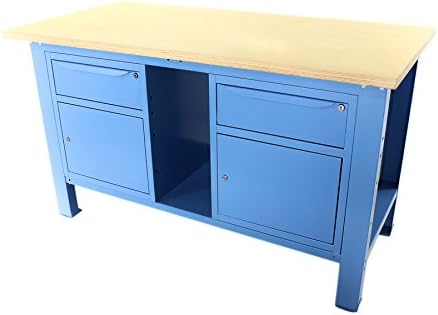 Workbench 1.5 mt. Plan Wooden + 2 Cabinets 1 Drawer and Door Sogi Industry Series x3b-10 _ G