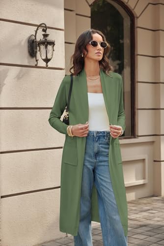 Image of GRACE KARIN Essential Solid Open Front Maxi Long Knitted Cardigan Sweater for Women