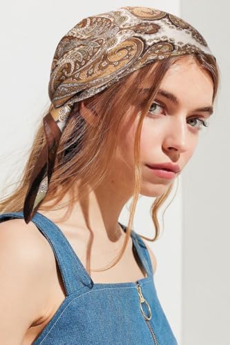 CHLINS 27.5 Inches Satin Head Scarf Bandana for Women Silk Hair Scarf for Hair & Neck, Girls' Square Scarf Wrap3