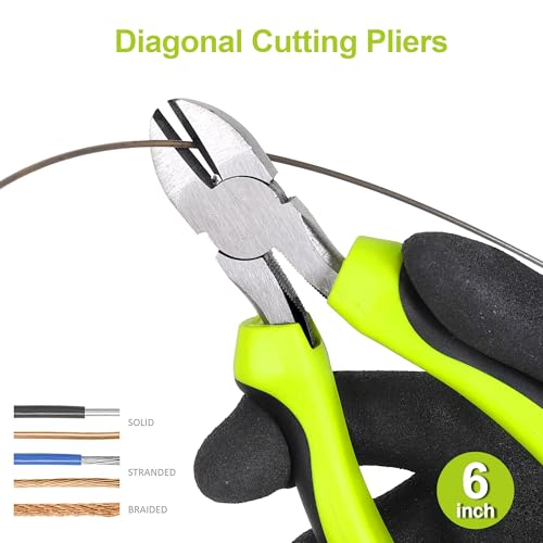 Image of FASTPRO 5-Piece Pliers and Wrench Set with Storage Bag,Green