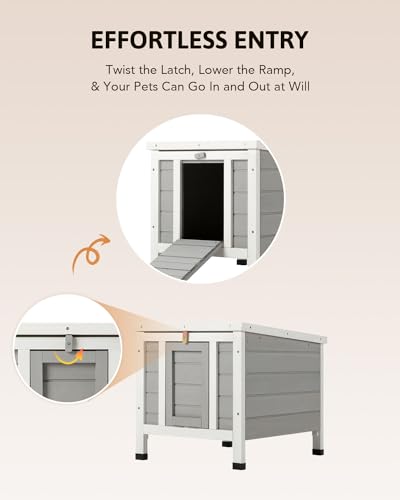 Co-Z RHC-5142-WH Outdoor Cat House Weatherproof Rabbit Hutch Hideout Indoor Bunny Cage thumb #7