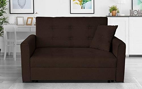 MK Sofa Bed - Sofa Beds 2 Seater Modern & Luxurious Furniture - Sofas Two Seater for Living Room & Drawing Room - Premium Quality Fabric Sofa Bed For Bedroom Office - Available in Brown Color
