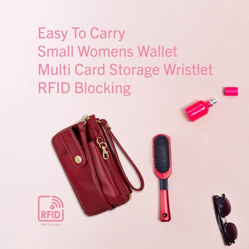 Image of Mundi Jacqui RFID Crossbody Wallet for Women, Vegan Leather Small Travel Handbag with Phone Holder, Compact Organizer with Card Slots and Adjustable Strap, Vacation Purse in