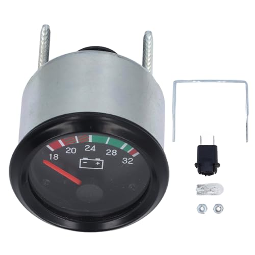 Image of LED Voltage Gauge 24V Voltmeter, Accurate Engine Battery Monitoring for Truck Boat Aluminum Alloy 52mm 1 Pack