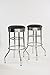 TRINITY Heavy Duty 30-Inch Backless Swivel Bar Stool for Kitchen, Garage, or Workshop, Chrome Finish with Faux Leather Seat, 2 Pack, Black