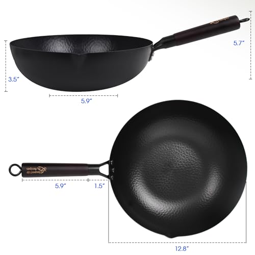 Wok de Acero al Carbono para Estufas Eléctricas, Inducción y Gas miniatura 2